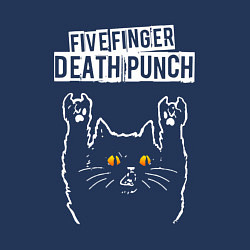 Свитшот хлопковый мужской Five Finger Death Punch rock cat, цвет: тёмно-синий — фото 2