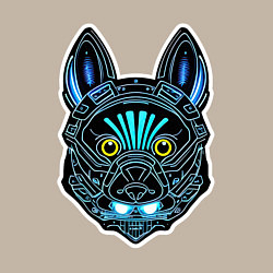 Свитшот хлопковый мужской Неоновая голова собаки, цвет: миндальный — фото 2