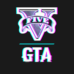 Свитшот хлопковый мужской GTA в стиле glitch и баги графики, цвет: черный — фото 2