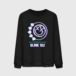 Свитшот хлопковый мужской Blink 182 glitch rock, цвет: черный