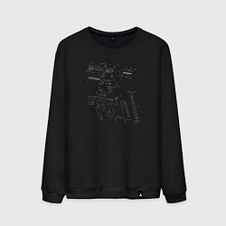 Свитшот хлопковый мужской Glock - взрыв схема, цвет: черный