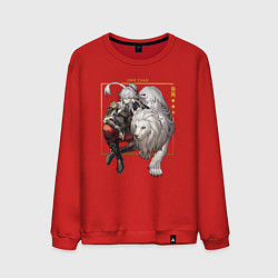 Свитшот хлопковый мужской Jing Honkai, цвет: красный