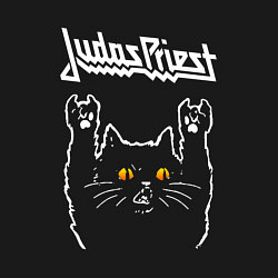 Свитшот хлопковый мужской Judas Priest rock cat, цвет: черный — фото 2