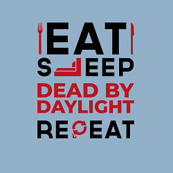 Свитшот хлопковый мужской Надпись: eat sleep Dead by Daylight repeat, цвет: мягкое небо — фото 2