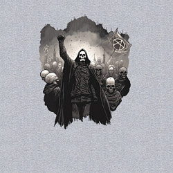 Свитшот хлопковый мужской Мертвый анархист и орда, цвет: меланж — фото 2