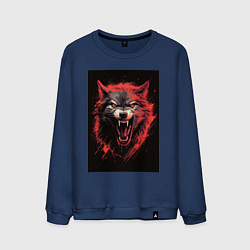 Свитшот хлопковый мужской Red wolf, цвет: тёмно-синий