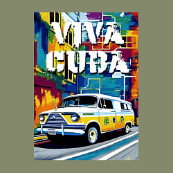 Свитшот хлопковый мужской Viva Cuba - car - retro, цвет: авокадо — фото 2