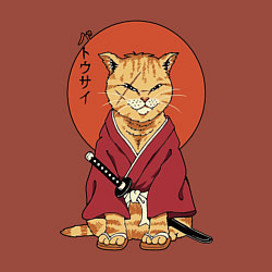 Свитшот хлопковый мужской Samurai kimono cat, цвет: кирпичный — фото 2