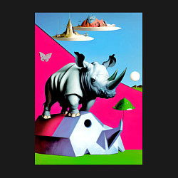 Свитшот хлопковый мужской Прикольный носорог - поп-арт, цвет: черный — фото 2