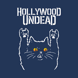 Свитшот хлопковый мужской Hollywood Undead rock cat, цвет: тёмно-синий — фото 2