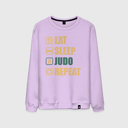 Свитшот хлопковый мужской Eat sleep judo, цвет: лаванда