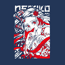 Свитшот хлопковый мужской Незуко комадо - клинок, цвет: тёмно-синий — фото 2