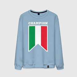 Свитшот хлопковый мужской Италия чемпион, цвет: мягкое небо