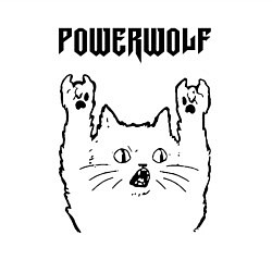 Свитшот хлопковый мужской Powerwolf - rock cat, цвет: белый — фото 2