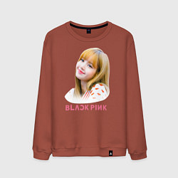 Свитшот хлопковый мужской Lisa Blackpink, цвет: кирпичный