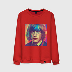 Свитшот хлопковый мужской Brian Jones Glitch Art, цвет: красный