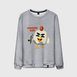Свитшот хлопковый мужской Chicken Gun злой, цвет: меланж