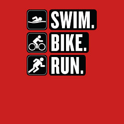 Свитшот хлопковый мужской Swim bike run, цвет: красный — фото 2