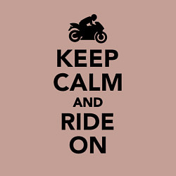 Свитшот хлопковый мужской Keep calm and ride on, цвет: пыльно-розовый — фото 2