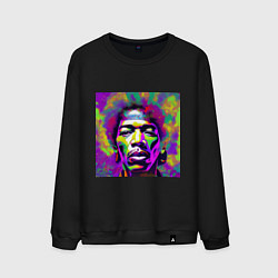 Мужской свитшот Jimi Hendrix in color Glitch Art