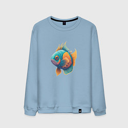 Свитшот хлопковый мужской Рыба мечты, цвет: мягкое небо