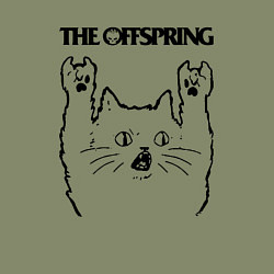 Свитшот хлопковый мужской The Offspring - rock cat, цвет: авокадо — фото 2