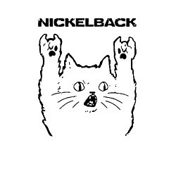 Свитшот хлопковый мужской Nickelback - rock cat, цвет: белый — фото 2