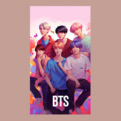 Свитшот хлопковый мужской BTS art anime style, цвет: пыльно-розовый — фото 2