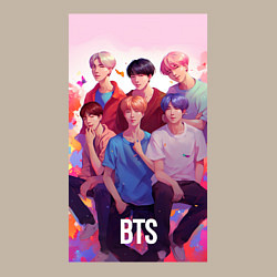 Свитшот хлопковый мужской BTS art anime style, цвет: миндальный — фото 2