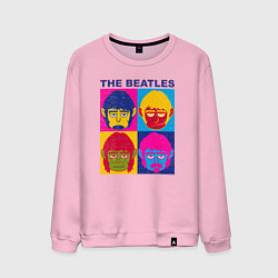 Свитшот хлопковый мужской The Beatles color, цвет: светло-розовый