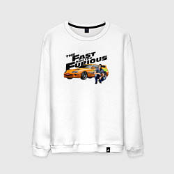 Свитшот хлопковый мужской Пол Уокер Toyota supra MK4, цвет: белый