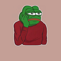 Свитшот хлопковый мужской Лягушонок Пепе вымотался, цвет: пыльно-розовый — фото 2