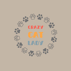 Свитшот хлопковый мужской Смешная надпись crazy cat lady, цвет: миндальный — фото 2