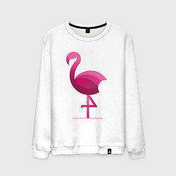 Свитшот хлопковый мужской Фламинго минималистичный, цвет: белый