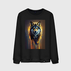 Свитшот хлопковый мужской Волк Акела, цвет: черный