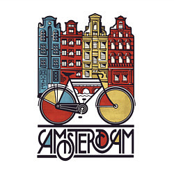 Свитшот хлопковый мужской Amsterdam bike, цвет: белый — фото 2