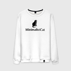 Свитшот хлопковый мужской Коты MinimalistCat, цвет: белый