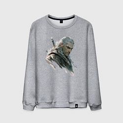 Свитшот хлопковый мужской Портрет Ведьмака, цвет: меланж