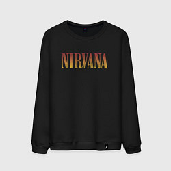 Свитшот хлопковый мужской Nirvana logo, цвет: черный