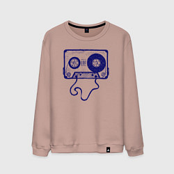 Свитшот хлопковый мужской Music cassette, цвет: пыльно-розовый