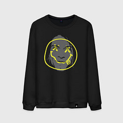 Свитшот хлопковый мужской Nirvana smiling, цвет: черный