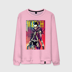 Свитшот хлопковый мужской Cool witch - cyberpunk - halloween, цвет: светло-розовый