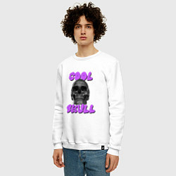 Свитшот хлопковый мужской Cool Skull, цвет: белый — фото 2