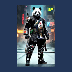 Свитшот хлопковый мужской Panda cyber samurai, цвет: тёмно-синий — фото 2