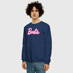 Свитшот хлопковый мужской Барби Фильм Логотип, цвет: тёмно-синий — фото 2