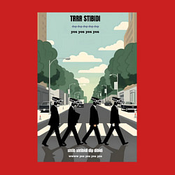 Свитшот хлопковый мужской Skibidi toilet Beatles cameramen, цвет: красный — фото 2