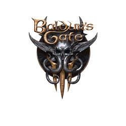 Свитшот хлопковый мужской Baldurs Gate 3 - logotype, цвет: белый — фото 2