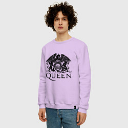 Свитшот хлопковый мужской Queen - logo, цвет: лаванда — фото 2