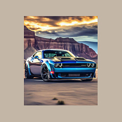 Свитшот хлопковый мужской Авто Додж Челленджер, цвет: миндальный — фото 2