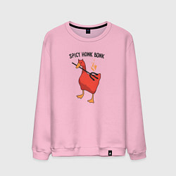 Свитшот хлопковый мужской Spicy honk bonk - Untitled Goose Game, цвет: светло-розовый